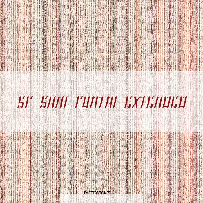 SF Shai Fontai Extended example